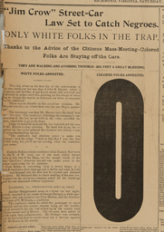 Jim Crow' Street-Car Law Set to Catch Negroes.