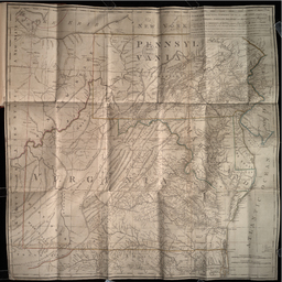 A Map of the country between Albemarle Sound, and Lake Erie, comprehending the whole of Virginia, Maryland, Delaware and Pennsylvania, with parts of several other of the United States of America.<