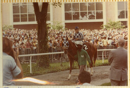 Jockey atop Secretariat at the Belmont Stakes