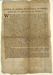 A Bill for establishing Religious Freedom, printed for the consideration of the People.