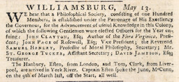 Scientific Society in Williamsburg