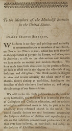 Francis Asbury Letter, page one