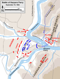 Map of the Battle of Harpers Ferry