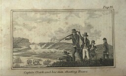 Captain Clark and his men shooting Bears.