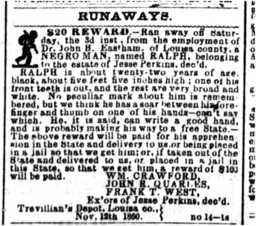 Runaway Slave Advertisement