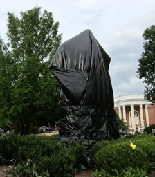 Lee Sculpture Covered in Tarp