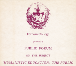 Humanistic Education: The Public and the Changing College