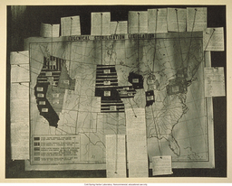 This image shows a map, created around 1922 by the Eugenics Record Office at the Carnegie Institute of Washington, showing the states which had passed eugenic sterilization legislation. At the time 16 states had passed or attempted to pass some kind of sterilization legislation.  