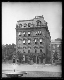 This photograph shows the exterior of the Headquarters of the Freedmen’s Savings Bank, located on Pennsylvania Avenue in Washington, D.C. The Freedmen’s Bank was established after the Civil War as a place for formerly enslaved people to keep their money, with branches opening in many cities with large Black populations. The bank failed in 1874, shortly after the Panic of 1873, depriving over 70,000 people of their savings.  