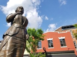 <p>A ten-foot-tall bronze statue of Richmond civic leader Maggie Lena Walker stands prominently in the Maggie Lena Walker Plaza in Richmond’s Jackson Ward. The city created the plaza as a gateway to the Maggie L. Walker National Historic Site in July 2017.</p> 