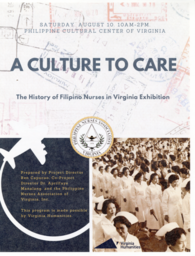 A Culture to Care: The History of Filipino Nurses in Virginia Exhibition