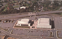 <p>Kathleen Vaughn Ross’s home can be seen in the parking lot of the Roanoke Civic Center (now called the Berglund Center), at left.</p>