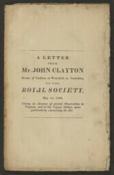 A Letter from Mr. John Clayton Rector of Crofton at Wakefield in Yorkshire, to the Royal Society, May 12, 1688.