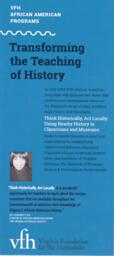 Think Historically, Act Locally: Transforming the Teaching of History