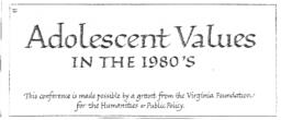 Adolescent Values in the 1980s