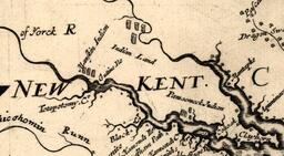 Detail of New Kent County from <em>Virginia and Maryland As it is Planted and Inhabited this present Year 1670</em> 