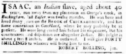 Enslaved Indian Servant Isaac 